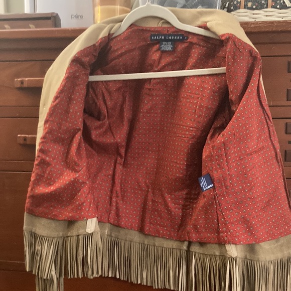 Ralph Lauren Western Suede Jacket W/ Fringe, Beadwork, Fully Lined (100% Cotton) - Picture 12 of 16